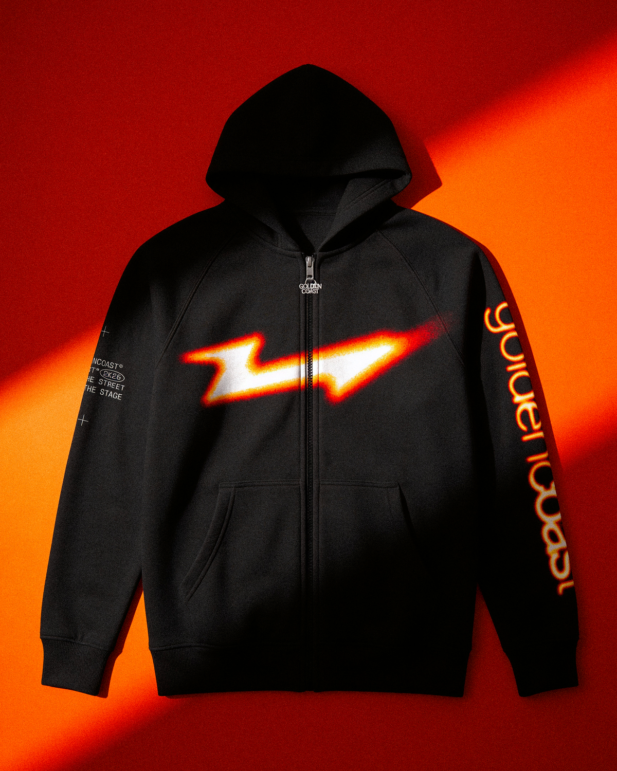 HOODIE ZIP BLACK GC26